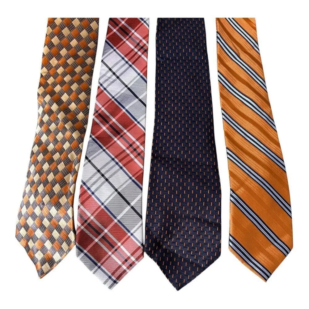 Belisi Express Charles Hills Nautica Orange Theme Men’s Neckties 4 Silk Ties